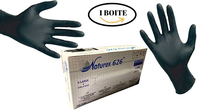 100 Gants en NITRILE Noir - Emballage Maroc - Embalo